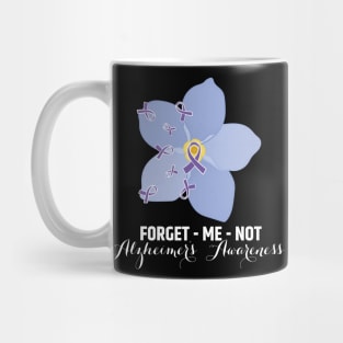 Forget Me Not Alzheimers Awareness, Ribbon, Purple Day, Alzheimer's Association, Dementia Care, Senior Care Mug